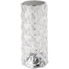 Die Grup Lucignano LED Pilli Masa Lambası, Kristal Masa Lambası, Kablosuz, Rgb Renk Değişimli Kristal Lamba, Plastik, Şeffaf, Dokunmatik Fonksiyon, USB Şarj Edilebilir