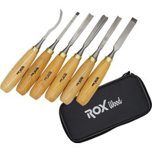 Die Grup ROX-15399068-6PC Ahşap Oyma Aletleri Eva Çanta Fermuarlı Artı Asılı Karabina - 6'li Set