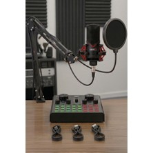 Die Grup Gmx-1 Record Set Condenser Mikrofon Ses Kartı Canlı Yayın Paketi (Telefon ve Pc)