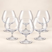 Die Grup Cam Kadeh 650 ml 6'li Set, Geniş Hazneli Şeffaf Ayaklı Bardak Takımı, Su, Meyve Suyu, Kokteyl ve Şarap Sunum Kadehi