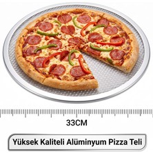 Die Grup ® Alüminyum Pizza Pişirme Teli 33 cm - Çıtır Tabanlı Profesyonel Pizza Tepsisi, Delikli Yuvarlak Fırın Teli, Lavaş ve Pide Pişirme Izgarası