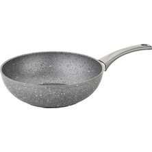 Die Grup Granit Wok Tavası 28 cm Gri Renk