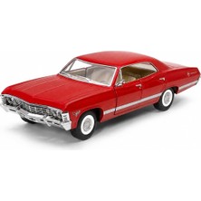 Die Grup Kinsmart 1:43 1967 Chevrolet Impala Çek Bırak Metal Model Araba, Açılabilir Kapılı Klasik Araç KT5418D, Kırmızı
