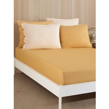 Die Grup Lastikli Çarşaf Seti Çift Kişilik 160X200 cm – Tek Kişilik 100X200 cm Seçenekli – Yumuşak Dokulu Çarşaf + Yastık Kılıfları – Günlük Kullanıma Uygun (Hardal, Çift Kişilik)