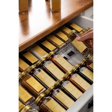 Die Grup 12'li Baharatlık Seti, 120 Ml, Gold Kapak ve Etiketli Standsız Takım 12'li Gold Set