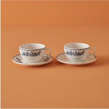 Die Grup Bleu Blanc Porselen 2'li Çay Fincan Seti Mavi (270 Cc)
