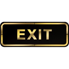 Die Grup Abs Lüx Çift Katlı Yönlendirme Levhası Siyah-Altın Exit