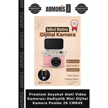 Armoris Premium Seyahat Aleti Video Kamerası Hediyelik Mini Dijital Kamera Pembe 2k CMR49