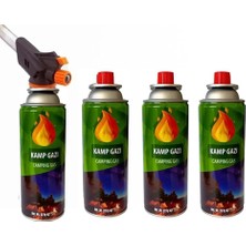 Die Grup 4 Adet 227 gr Gaz Kartuşlu Pürmüz ve Çakmaklı Başlık Set Kamp Gazı Set 4 Lü Gaz Kartuşlu Pürmüz