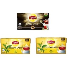Die Grup Yellow Label & Doğu Karadeniz & Earl Grey Demlik Süzen Poşet Bergamot Aramolı Siyah Çay 100'LÜ Paket