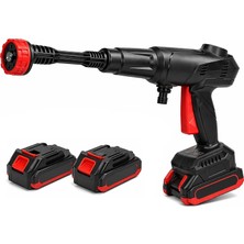 Die Grup Akülü Basınçlı Yıkama Makinesi, 90 Bar Yüksek Su Basınçlı 300W Güçlü Motorlu 2 Şarjlı Bataryalı 5 Metre Hortumlu Oto Araç Bisiklet Bahçe Duvar Bitki Sulama Için Taşınabilir Su Püskürtme Cihazı Seti