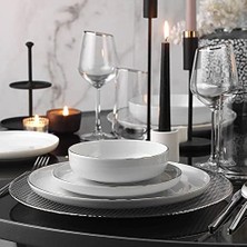 Die Grup Kütahya Porselen Mood Platin 6 Kişilik 24 Parça Yuvarlak Yemek Takımı MOD24Y2220-MOOD