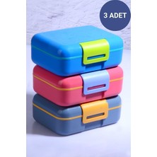 Die Grup 3 Adet Design Kendinden Kaşıklı 5 Bölmeli 2 Katlı Beslenme Kutusu