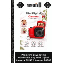 Armoris Premium Seyahat Et Görüntüle Taş Mini Dijital Kamera CMR52 Kırmızı 1080P