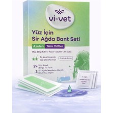 Die Grup Vi-Vet Yüz Için Sir Ağda Bant Seti, Azulen, Tüm Cilt Tipleri, 24 Bant ve 3 Temizleme Mendili