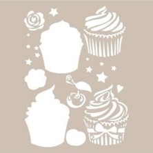 Die Grup Cupcake Model AS469 A4 Stencil Şeffaf Tek Ebat
