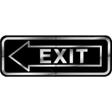 Die Grup Abs Lüx Çift Katlı Yönlendirme Levhası Siyah-Gümüş Exit Sol Yön