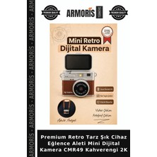 Armoris Premium Retro Tarz Şık Cihaz Eğlence Aleti Mini Dijital Kamera CMR49 Kahverengi 2k
