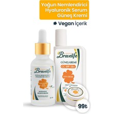 Die Grup Bravelife Yoğun Nemlendirici Hyaluronik Serum ve cc Spf 50+ Güneş Kremi