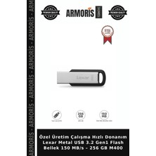 Armoris Özel Üretim Çalışma Hızlı Donanım Lexar Metal USB 3.2 Gen1 Flash Bellek 150 Mb/s – 256 GB M400