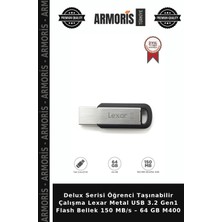 Armoris Delux Serisi Öğrenci Taşınabilir Çalışma Lexar Metal USB 3.2 Gen1 Flash Bellek 150 Mb/s – 64 GB M400