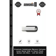 Armoris Premium Yedekleme Öğrenci Çalışma Lexar Metal USB 3.2 Gen1 Flash Bellek 150 Mb/s – 128 GB M400