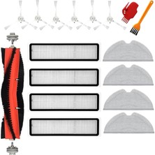 Die Grup Chuancheng Dreame D9/d9 Max/d9 Max Gen2/d9 PRO/L10 Pro Için 17 Parçalı Aksesuar Seti, 1 Ana Fırça, 6 Yan Fırça, 4 Filtre, 4 Silme Bezi, 2 Temizleme Fırçası