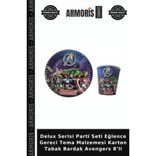 Armoris Delux Serisi Parti Seti Eğlence Gereci Tema Malzemesi Karton Tabak Bardak Avengers 8’li