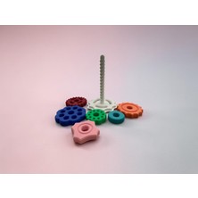 3D Tasarım 6 Halkalı Spiral Oyun Kulesi-Eğitici ve Eğlenceli Oyuncak