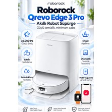 Roborock Qrevo Edge 3 Pro Robot Süpürge 36.000 Pa Güçlü Emiş, Lidar Akıllı Haritalama, Engel Algılama, Islak ve Kuru Temizlik, Otomatik Temizlik Istasyonu, Mobil Uygulama ve Sesli Kontrol, Yeni Nesil