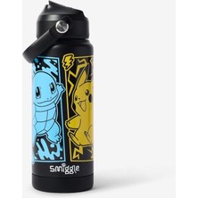 Smiggle Pokemon Squiggle Desenli Yalıtımlı Paslanmaz Çelik Içecek Şişesi 720 ml