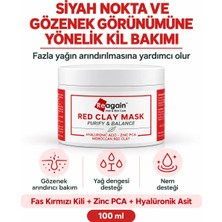 Reagain Fas Kırmızı Kil Yüz Maskesi – Arındırıcı ve Dengeleyici, Hyalüronik Asit ve Zinc PCA 100 ml