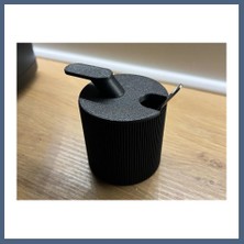 Bezos 3D Baskı 2li Kaşıklı Şekerlik Baharatlık Seti Kapaklı Fitilli Dekoratif Mutfak Sunum Kabı 7x7 cm BZS10