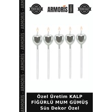 Armoris Özel Üretim Kalp Fiğürlü Mum Gümüş Süs Dekor Özel