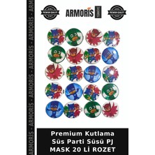 Armoris Premium Kutlama Süs Parti Süsü Pj Mask 20 Li Rozet