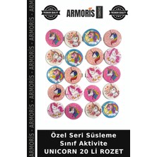Armoris Özel Seri Süsleme Sınıf Aktivite Unıcorn 20 Li Rozet