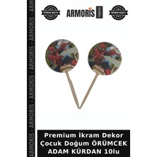 Armoris Premium Ikram Dekor Çocuk Doğum Örümcek Adam Kürdan 10LU