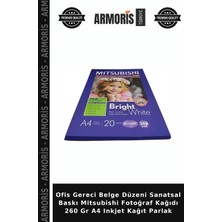 Armoris Ofis Gereci Belge Düzeni Sanatsal Baskı Mitsubishi Fotoğraf Kağıdı 260 gr A4 Inkjet Kağıt Parlak