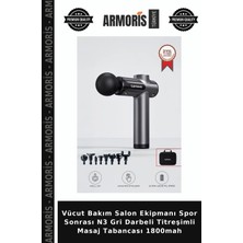 Armoris Vücut Bakım Salon Ekipmanı Spor Sonrası N3 Gri Darbeli Titreşimli Masaj Tabancası 1800MAH