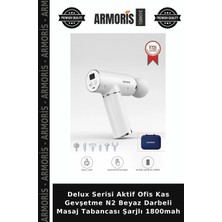 Armoris Delux Serisi Aktif Ofis Kas Gevşetme N2 Beyaz Darbeli Masaj Tabancası Şarjlı 1800MAH