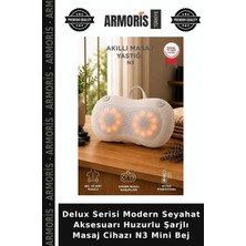 Armoris Delux Serisi Modern Seyahat Aksesuarı Huzurlu Şarjlı Masaj Cihazı N3 Mini Bej