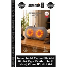 Armoris Delux Serisi Taşınabilir Alet Günlük Eşya Ev Aleti Şarjlı Masaj Cihazı N3 Mini Gri