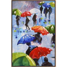 Simurg Sanatevi Yağmurdan Yağlı Boya Tablosu - Tuval Üzerine El Yapımı - 80 x 120 cm