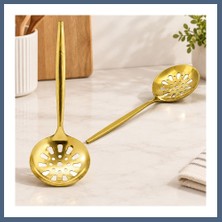 Bezos Metal Altın Servis Kevgir 27 cm BZS10