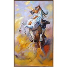 Simurg Sanatevi Şahlanış Yağlı Boya Tablosu - Tuval Üzerine El Yapımı - 70 x 120 cm