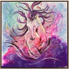 Simurg Sanatevi Atın Büyülü Dansı Yağlı Boya Tablosu - Tuval Üzerine El Yapımı - 120 x 120 cm