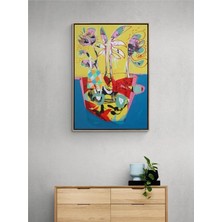 Simurg Sanatevi Soyut Çiçek Armonisi Yağlı Boya Tablosu - Tuval Üzerine El Yapımı - 70 x 100 cm