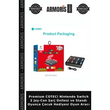 Armoris Premium Coteci Nintendo Switch 2 Joy-Con Şarj Ünitesi ve Standı Oyunca Çocuk Hediyesi Oyun Aracı