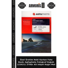 Armoris Özel Üretim Hobi Karton Foto Baskı Agfaphoto Fotoğraf Kağıdı (15X21) 270GR A5 Inkjet Kağıt Mat