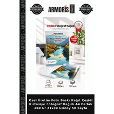 Armoris Özel Üretim Foto Baskı Kağıt Çeşidi Kırtasiye Fotoğraf Kağıdı A4 Parlak 260 gr 21X30 Glossy 50 Sayfa